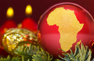 Christmas ornament featuring Africa silhouette